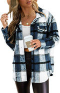 Womens Flannel Shacket Button Down Plaid Jacket - Cozy Layer