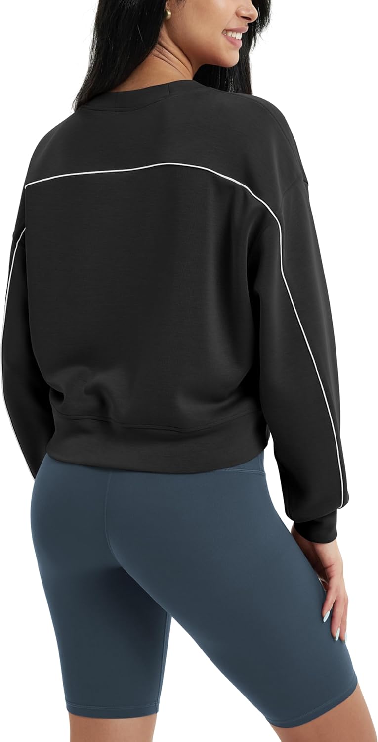 ODODOS Modal Soft Long Sleeve Cropped Sweatshirts for Women