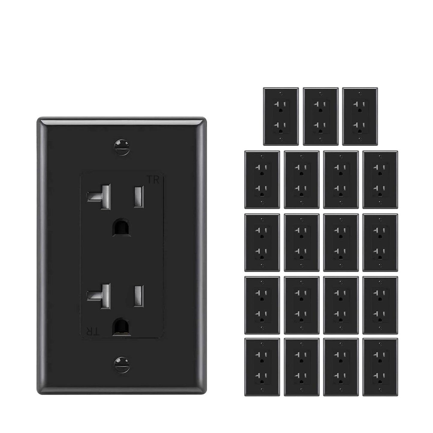 Tamper Resistant Decorative Electrical Receptacle Outlet 20Amp
