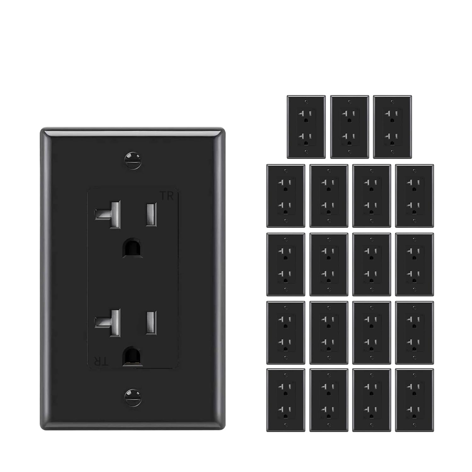 Tamper Resistant Decorative Electrical Receptacle Outlet 20Amp