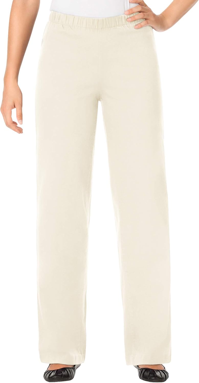 Woman Within Plus Size Fineline Stretch Denim Wide-Leg Jeans