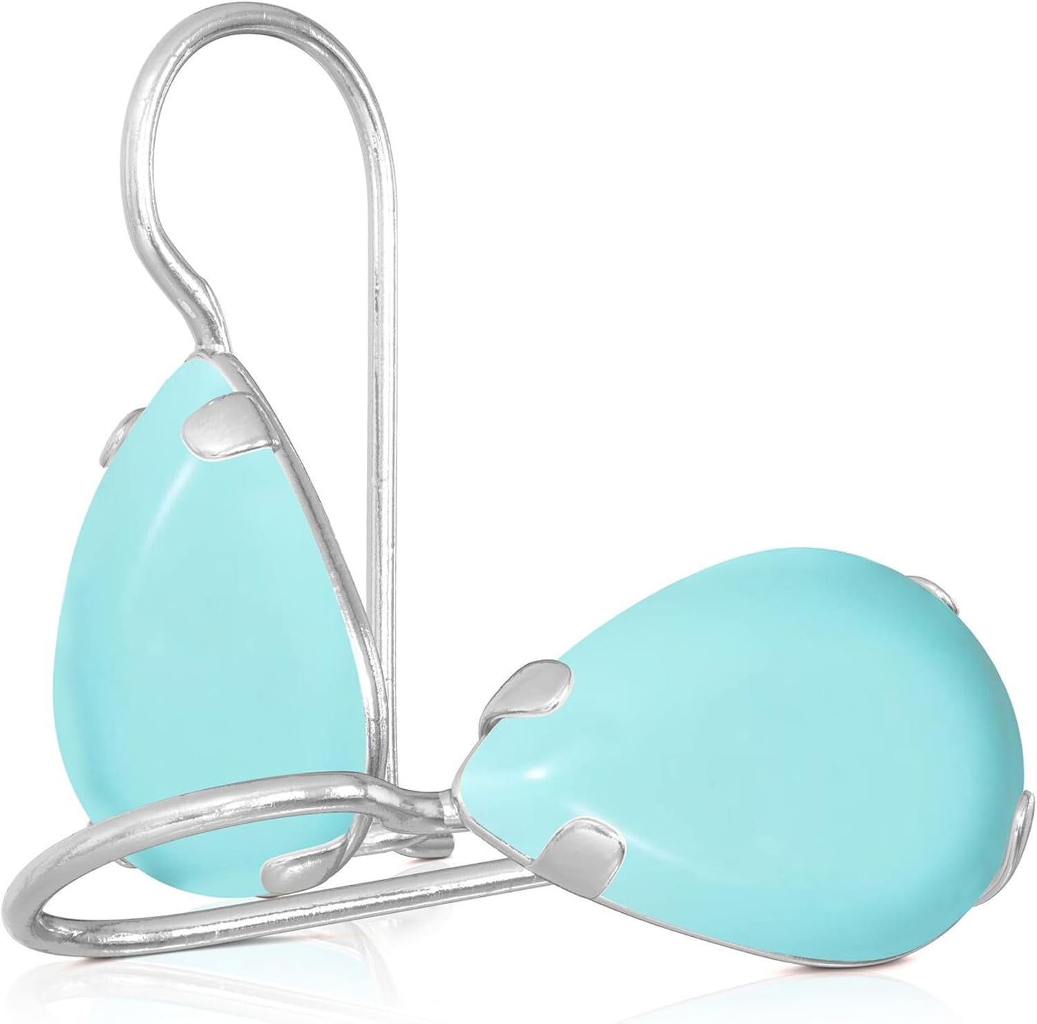 925 Sterling Silver Gemstone Teardrop Earrings for Women
