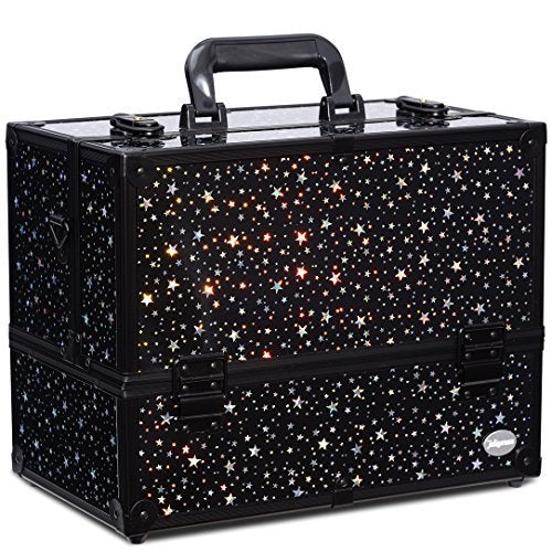 Large Makeup Case with 6 Trays for Ultimate Cosmetic Organization