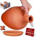 Hakan Natural Clay Water Pitcher Set - Unglazed Terracotta Carafe