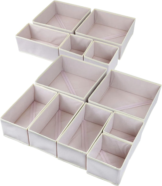 12 Pack Drawer Organizers for Clothing - Foldable Storage Bins