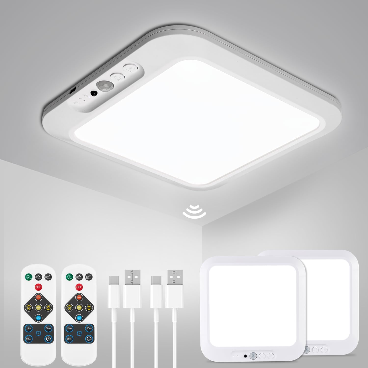 Rechargeable Motion Sensor Ceiling Light for Indoor Use