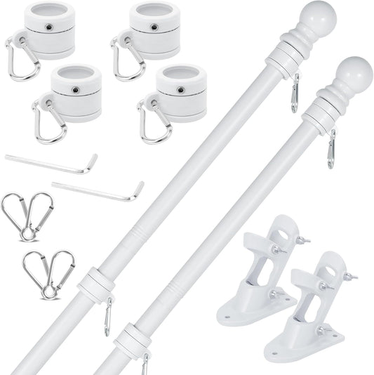 American Flag Pole Kit for Outside House with Bracket - 2 Packs