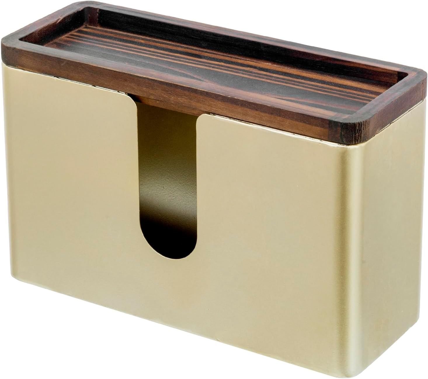 Deluxe Modern Brass Tone Metal Folded Paper Towel Holder