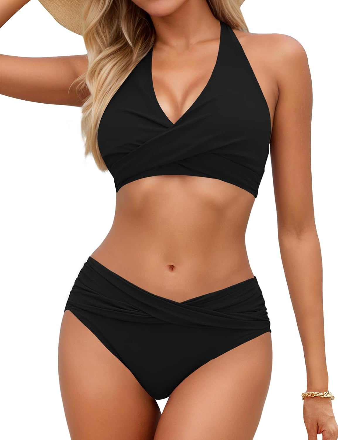 Sopliagon Women's Bikini Sets Twist Front Two Piece Swimsuit