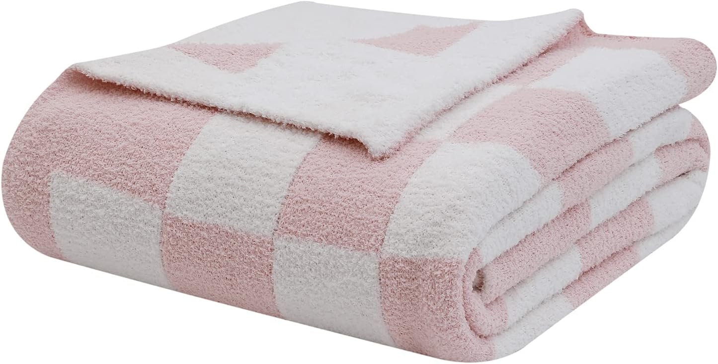 Cozy Checkerboard Grid Throw Blanket for Couch and Bed Decor