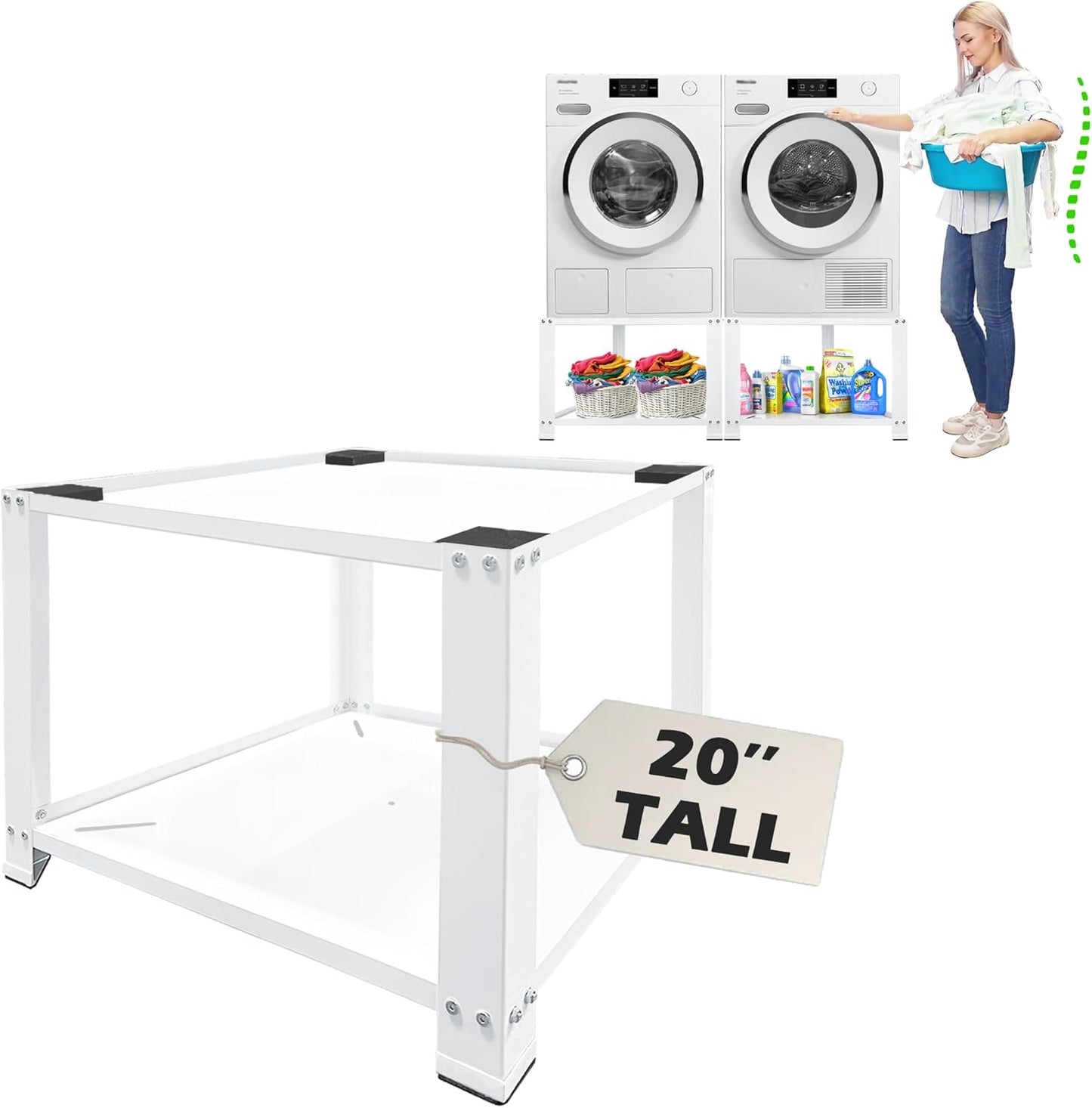 Royxen Laundry Pedestal - 20 Height, Heavy Duty 700lbs Capacity