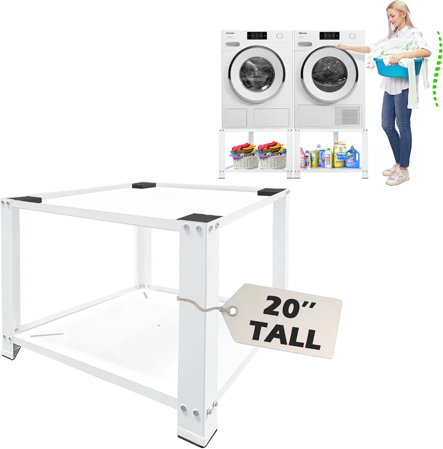 Royxen Laundry Pedestal - 20 Height, Heavy Duty 700lbs Capacity