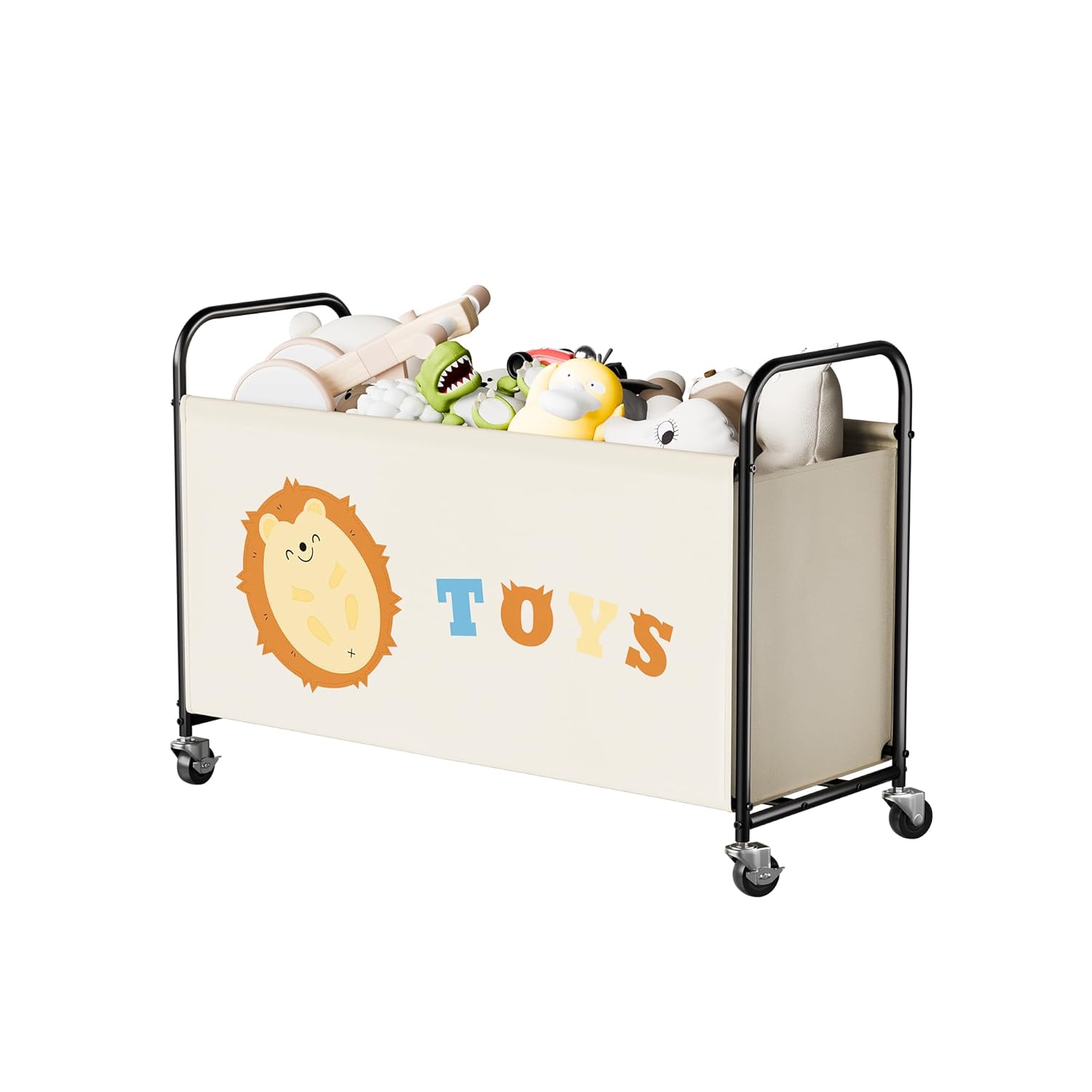Extra Large Toy Box for Kids with Silent Metal Wheels and Handles