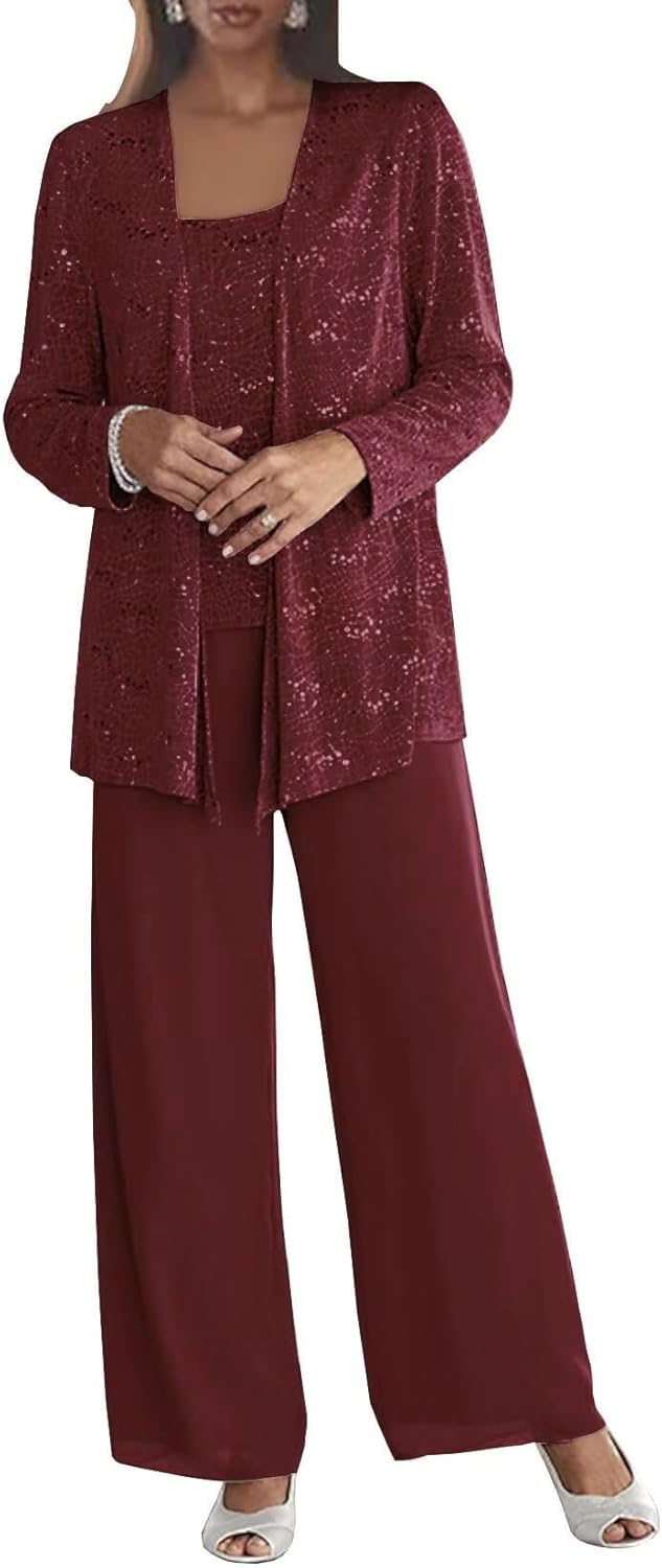 Chiffon Mother of The Bride Pant Suits for Elegant Weddings