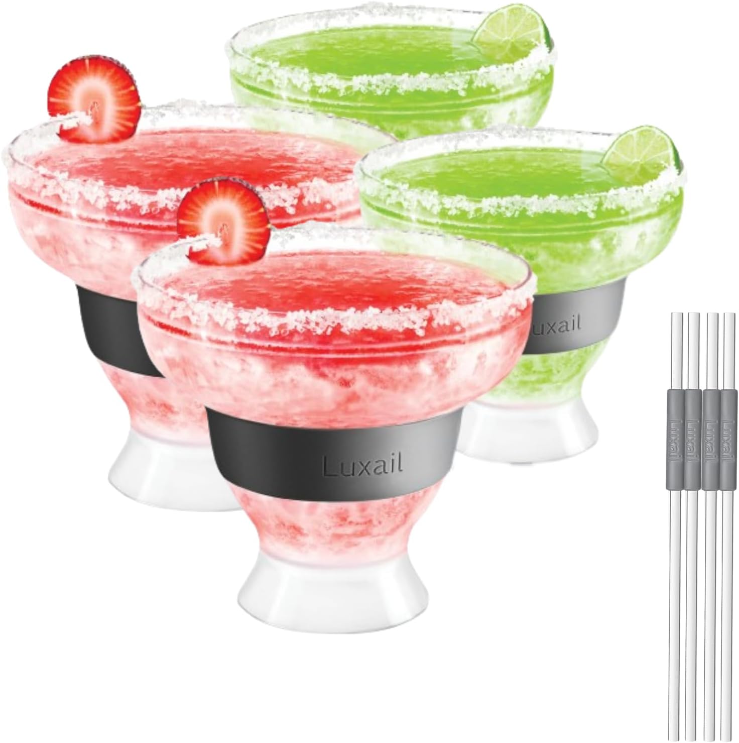 Margarita Glasses Set of 4 - Double Wall Insulated for Chill