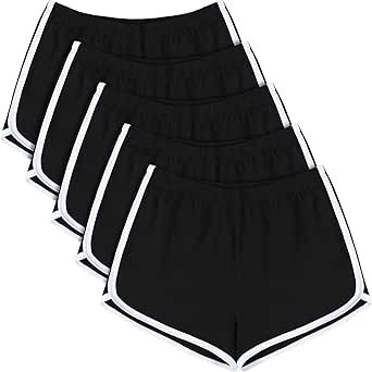 Soft Comfy Booty Shorts for Women - 5 Pack Cotton Yoga Shorts