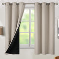 100% Blackout Cashmere Curtains 42 x 63 in - 2 Panels, Double Layer