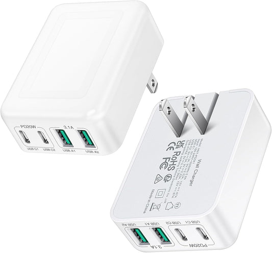 FastCharge 40W USB C Wall Plug | Thin & Foldable | Multiport