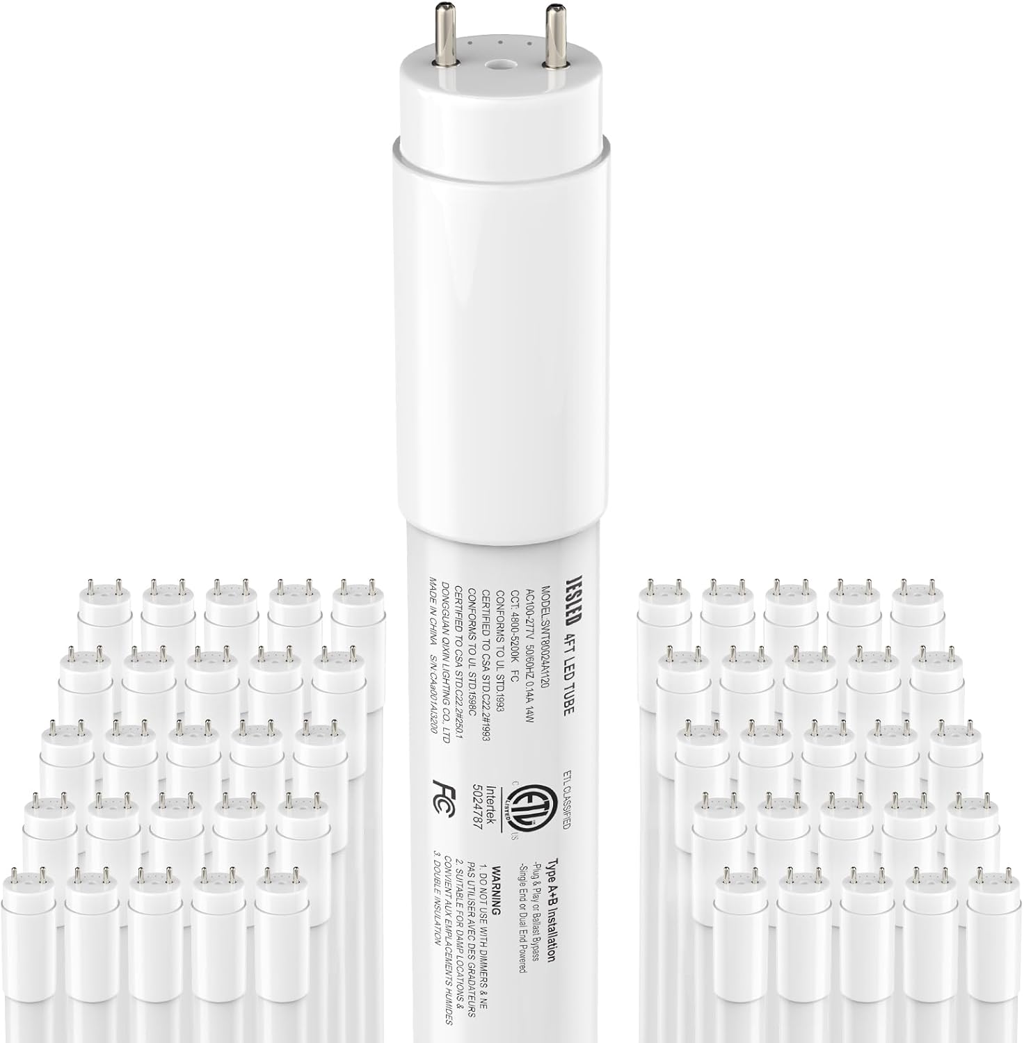 JESLED 50 Pack T8 LED Tube Lights 4FT for Bright Spaces