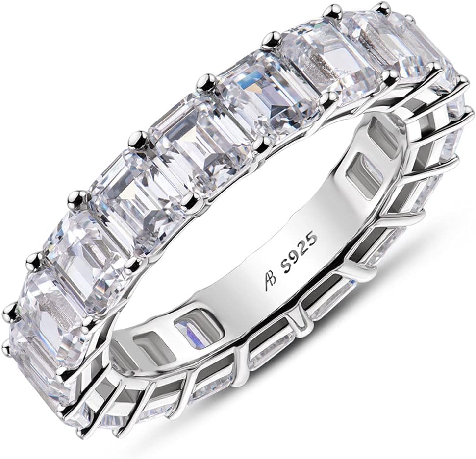 AINUOSHI Eternity Ring with Stunning Cubic Zirconia for Women