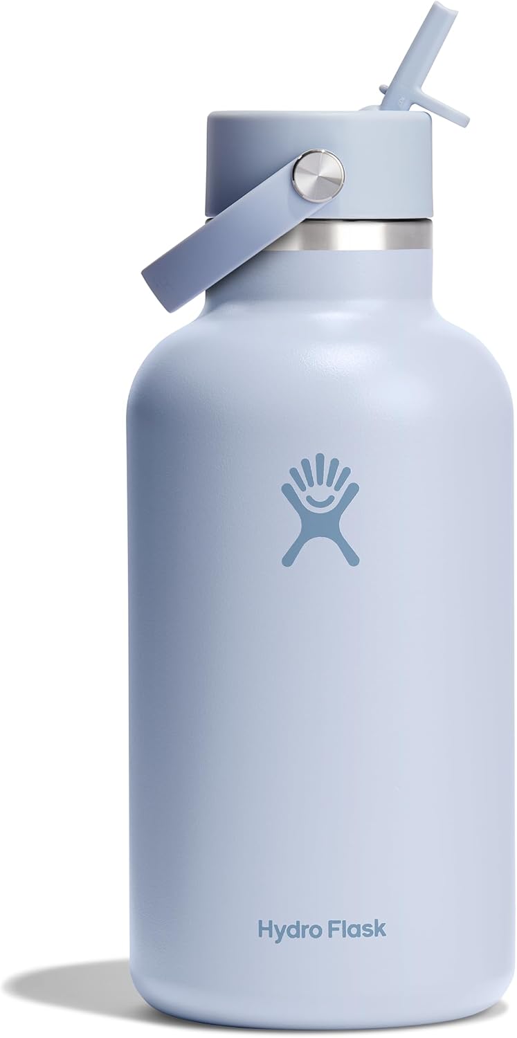 Hydro Flask Insulated Water Bottle with Wide Straw Lid 64 Oz
