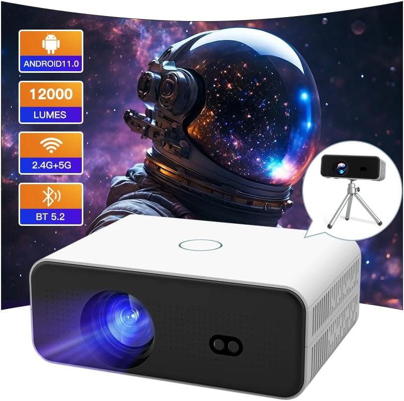 Super Portable LYNCAST Projector: WiFi, Bluetooth, Android TV11!