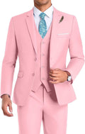 High-End Suits Men Orange Slim Fit 3 Piece Suit - Sharp Wedding Look