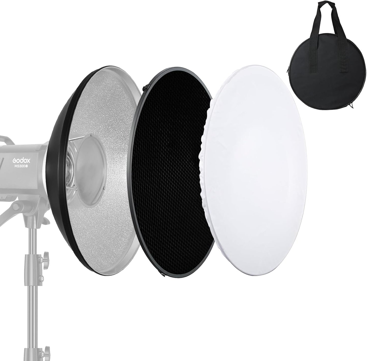 Soonpho 16 inch Reflector Beauty Dish for Studio Strobe Lights