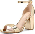 COASIS Women's Chunky Block Heels Open Toe Ankle Strap 3.5in Heels