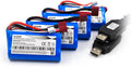 7.4V 1500mAh 15C T-Plug Lithium Replacement Battery 4-Pack - Extra