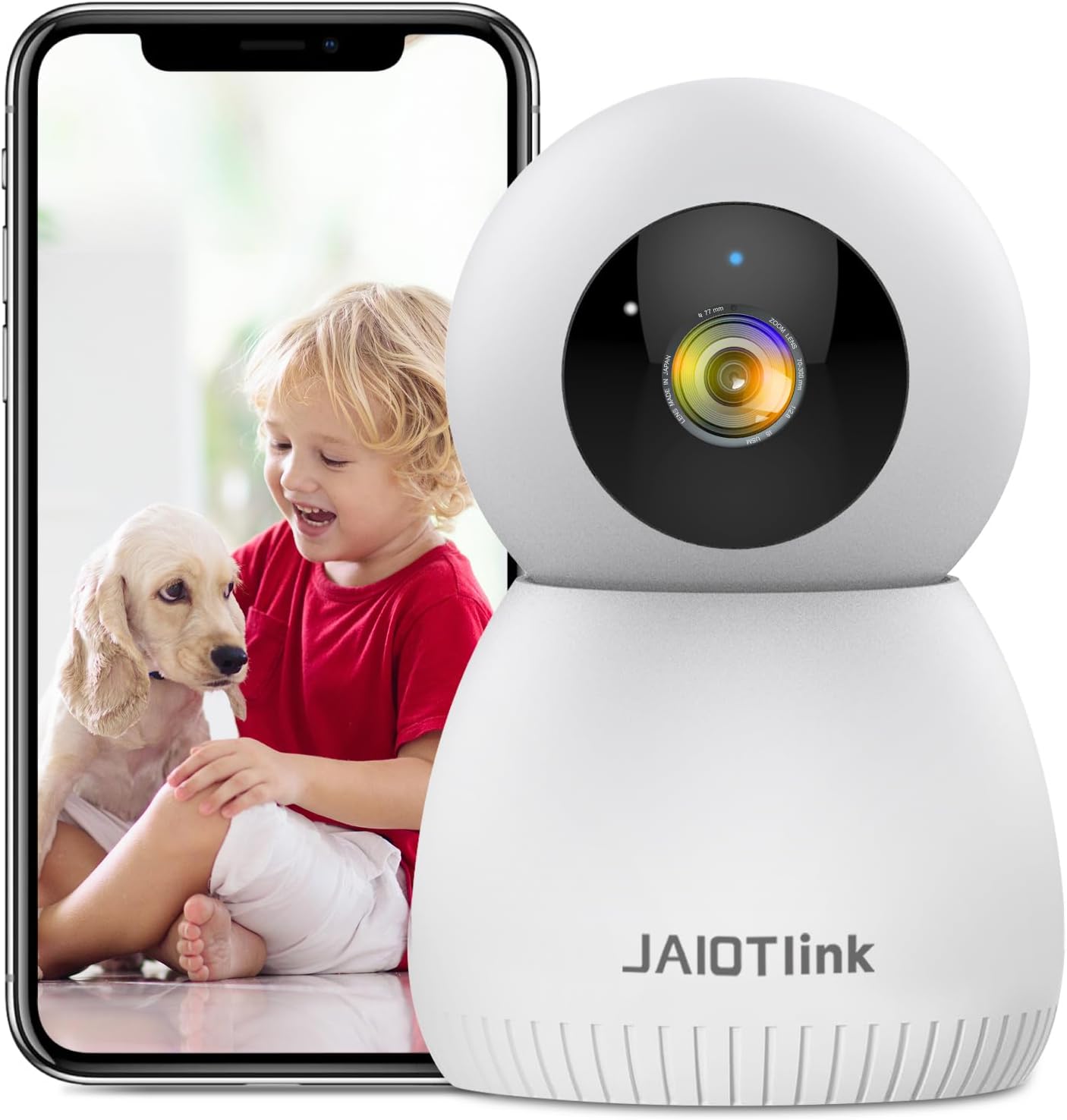 JAIOTlink 2K Home Security Camera: 360 Pan&Tilt, Night Vision, Motion Detection