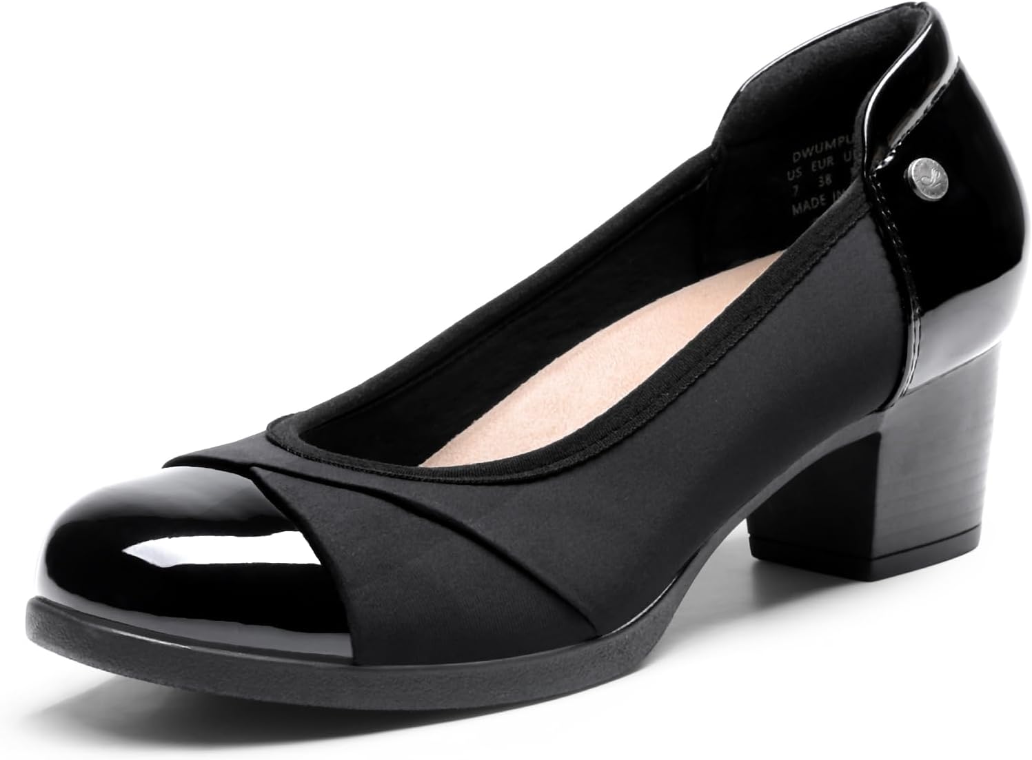 DREAM PAIRS Women's Pumps Low Chunky Block Closed Toe Shoes