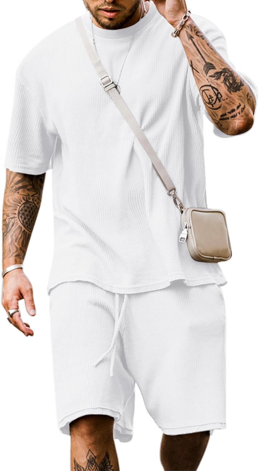Babioboa Men's Short Sleeve Tracksuit for Casual Comfort