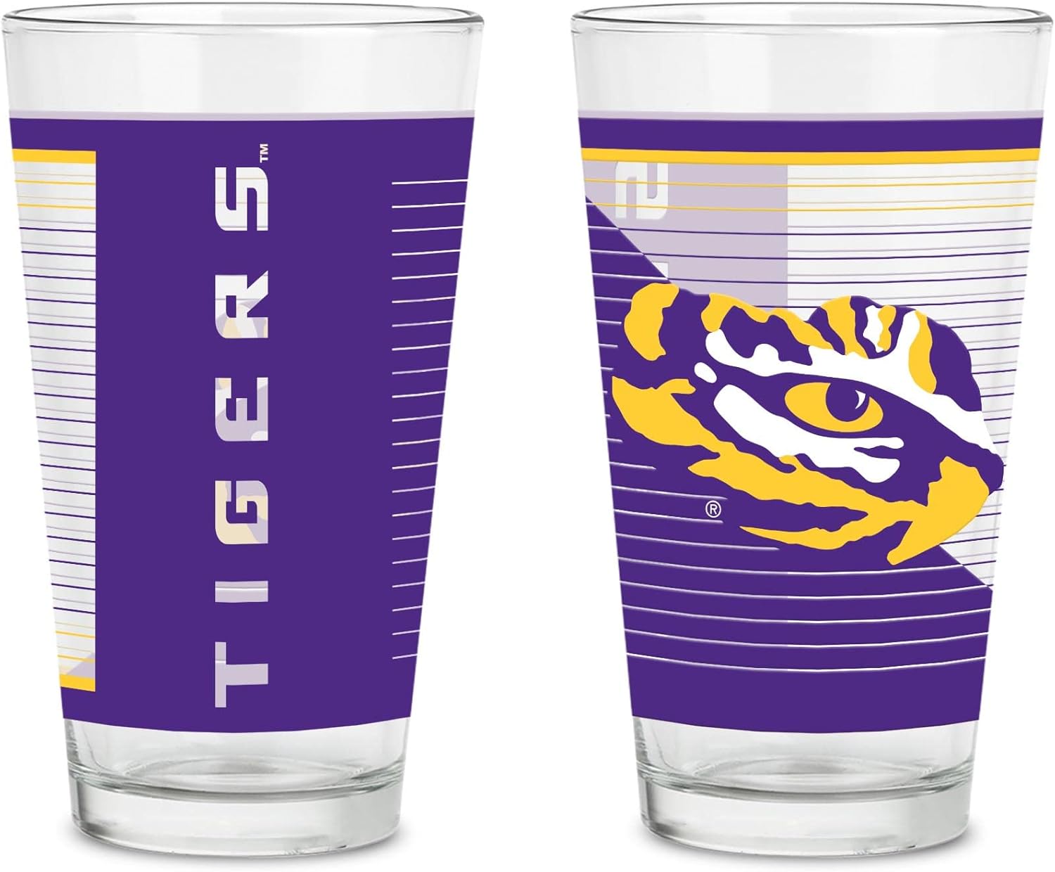 NCAA Modern Pint Glass Set by Rico Industries for True Fans