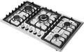 34ft Gas Cooktop 5-Burner Stainless Steel Built-in Gas Stovetop