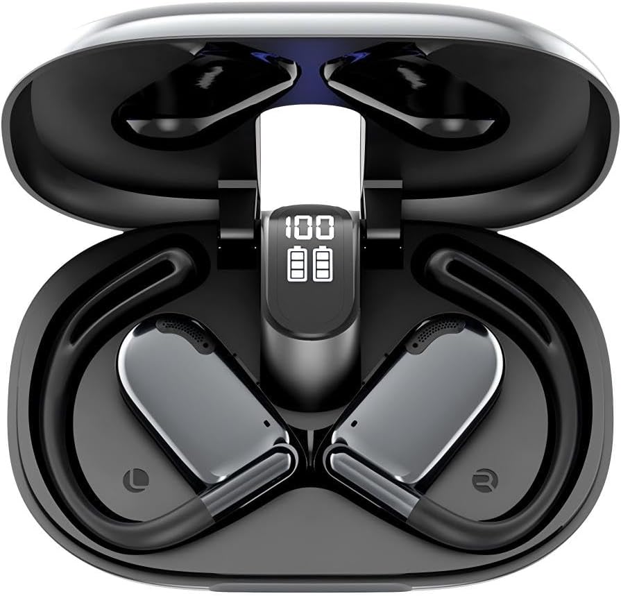 Ultra-Light Open Ear Wireless Earbuds - Next-Gen Bluetooth 5.4, Extra Bass, 48H Playtime