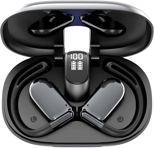 Ultra-Light Open Ear Wireless Earbuds - Next-Gen Bluetooth 5.4, Extra Bass, 48H Playtime