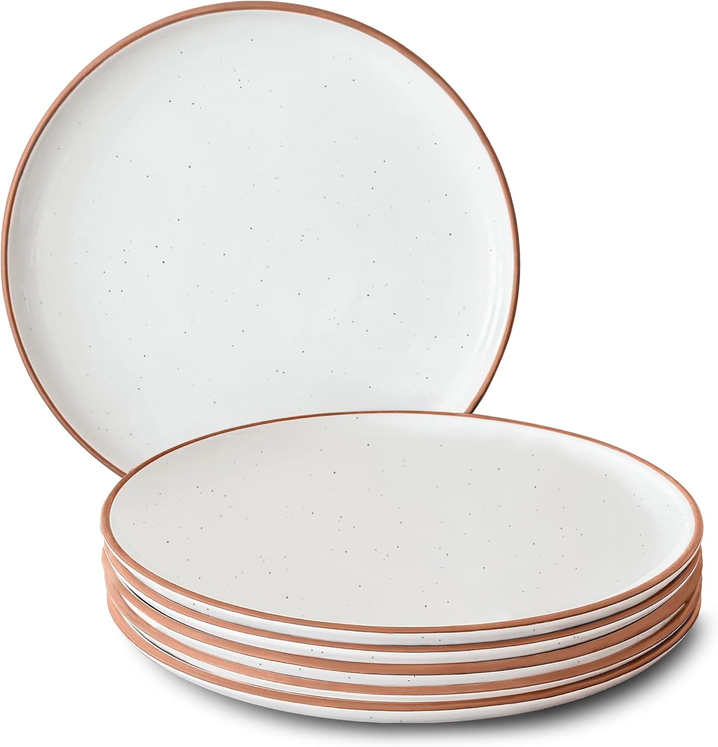 Mora Ceramic Dinner Plates Set of 6 - Modern Rustic Dish Set