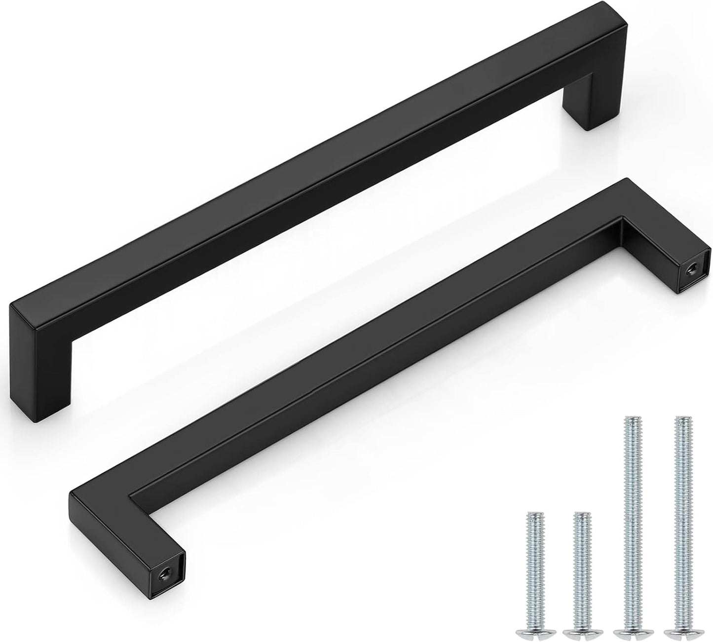 Probrico 30 Pack Black Square Bar Cabinet Pulls for Modern Style