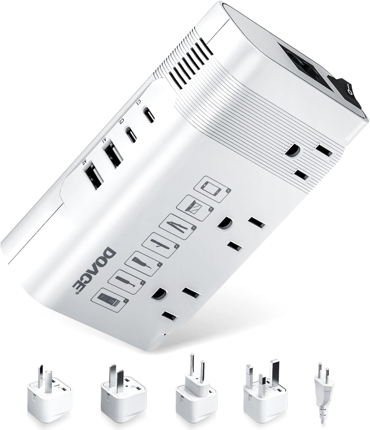 DOACE 220v to 110v Voltage Converter for European Travel