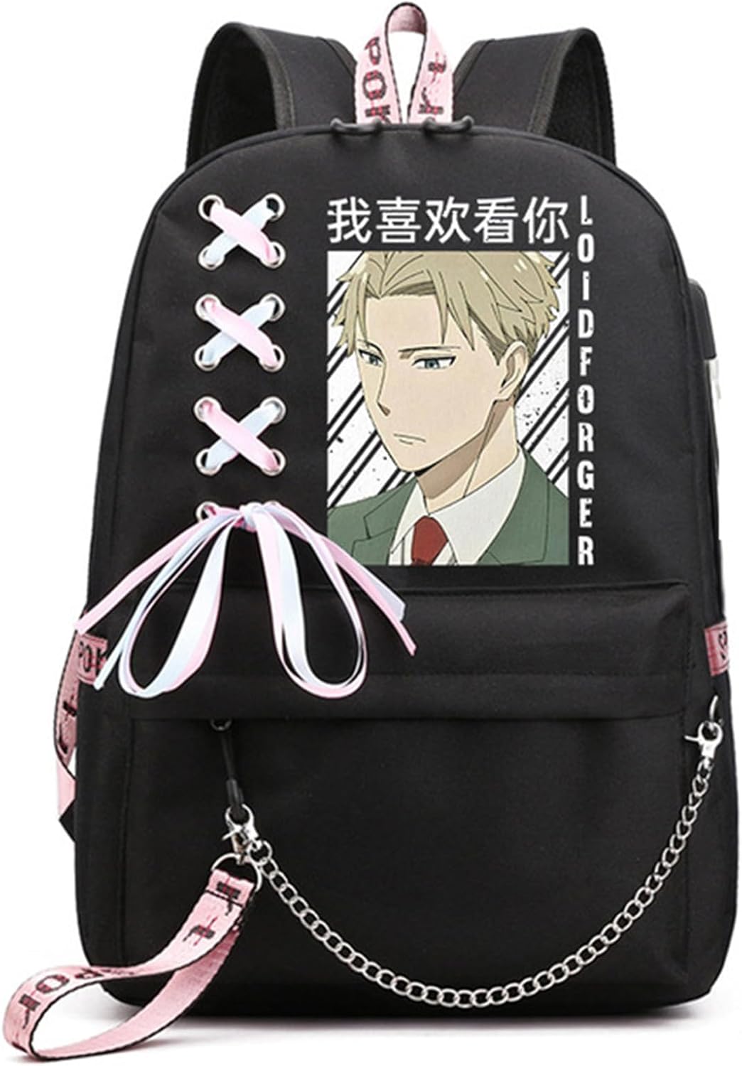 ISaikoy Anime Anya Forger Backpack with USB Port for School