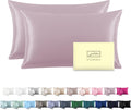 Lavender Silk Pillow Cases 2 Pack King Size - Mulberry Satin