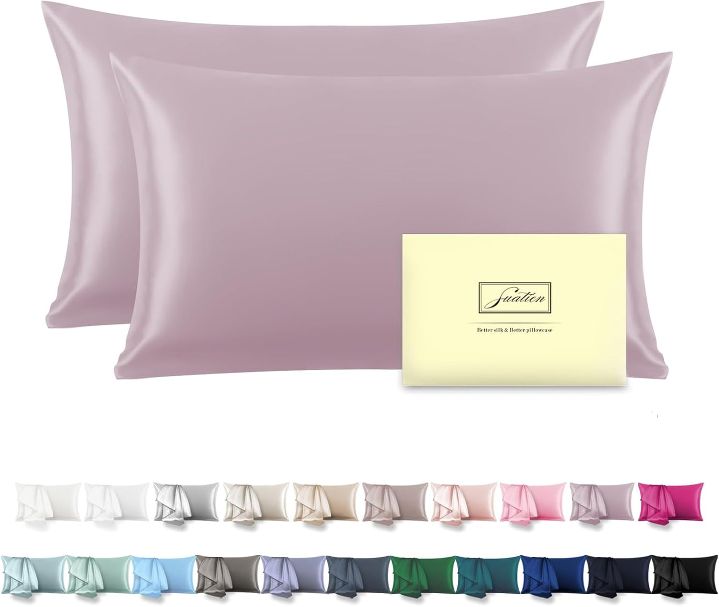 Silk Pillow Cases Set of 2 for Hair and Skin Care Comfort