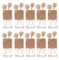 8ml Clear Glass Car Air Freshener Perfume Clip Diffuser - 10 Pack