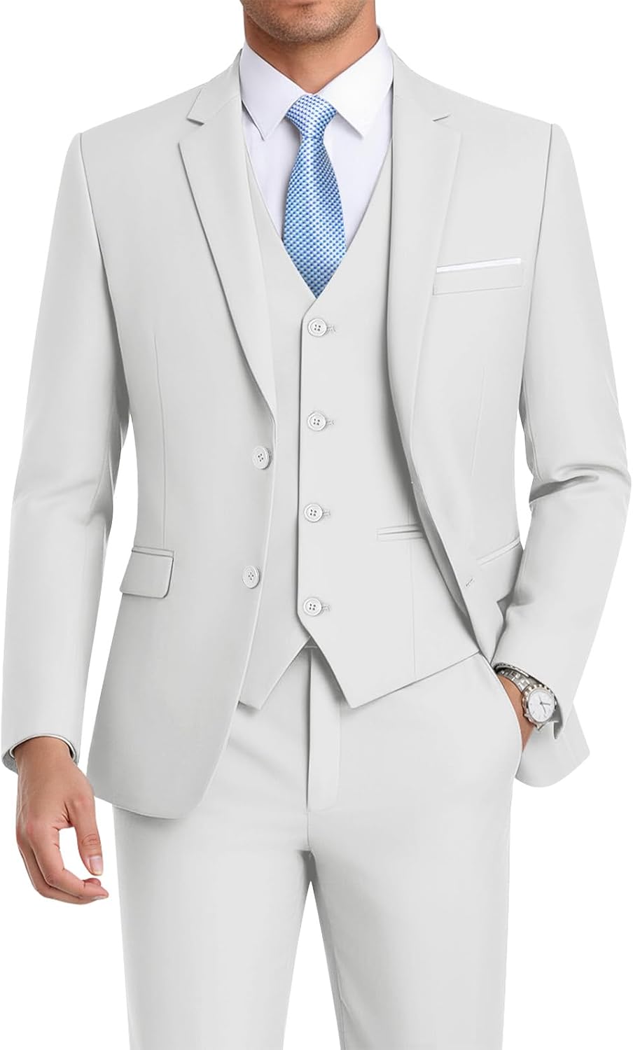 WEEN CHARM Men's Slim Fit 3-Piece Suit Set for Any Occasion