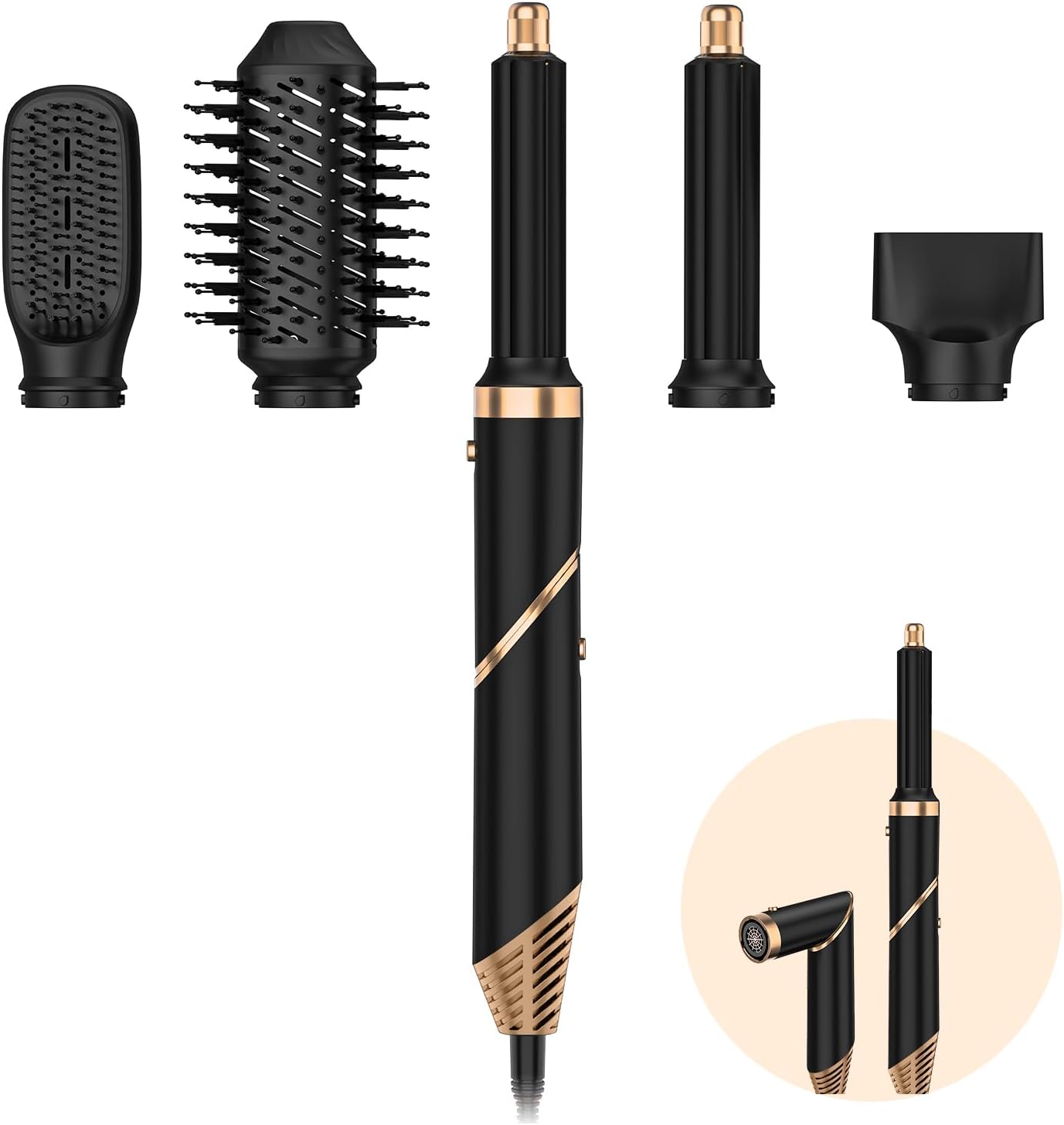 5-in-1 Hair Styling Set: Combining Blow Dryer Brush, Curler & more!