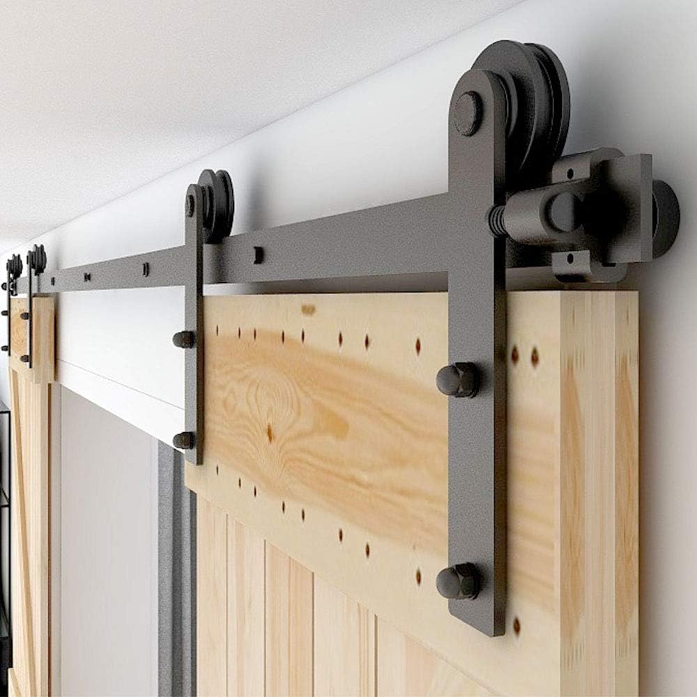 CCJH 6FT Sliding Barn Door Hardware Kit for Smooth Operation