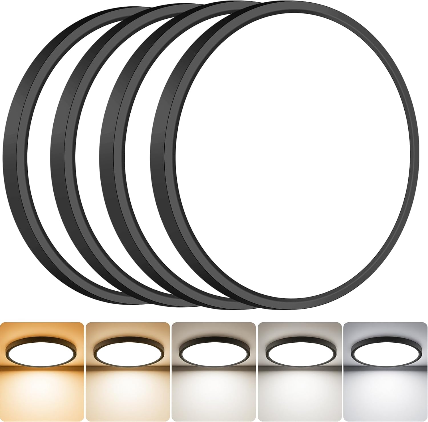 Slochi 4Pack LED Flush Mount Ceiling Light Fixture, 7 Inch