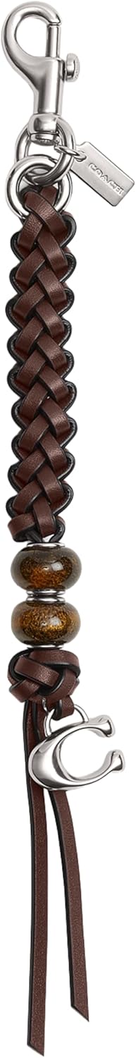 Bohemian Style Coach Bag Charm with Woven Glovetanned Leather
