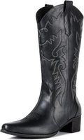 Cowgirl Boots Women Pointy Toe Mid Calf Western Boots - Classic Style